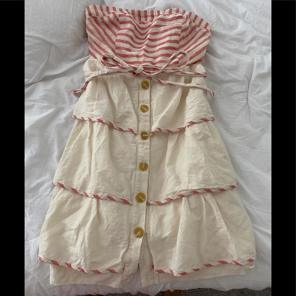 Anthropologie strapless dress.